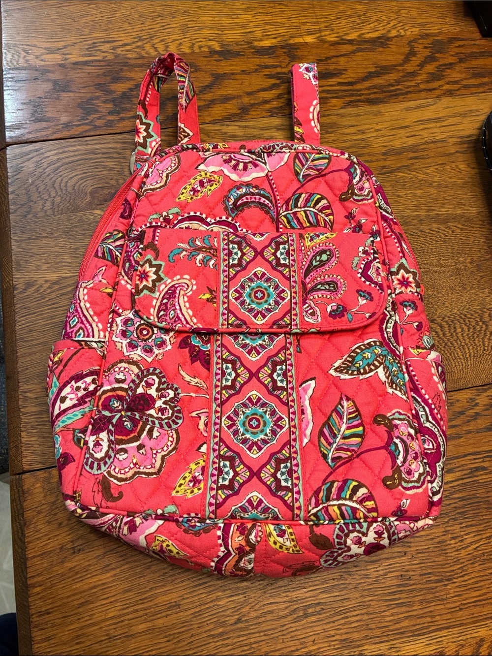 Vera Bradley Call Me Coral Quilted Floral Print Women's Backpack